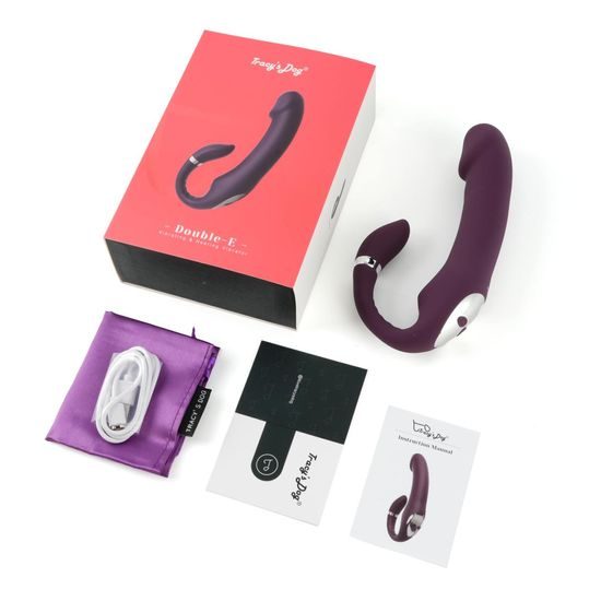 Vibrator cu Dublu Capăt în Formă de C Tracy's Dog Mov