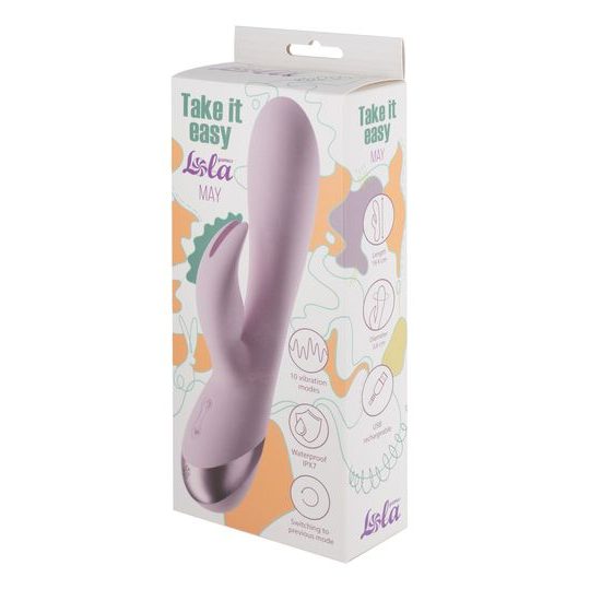 Lola Games Take It Easy May vibrator din silicon pentru punctul G și clitoris 19,4 x 3,2 cm
