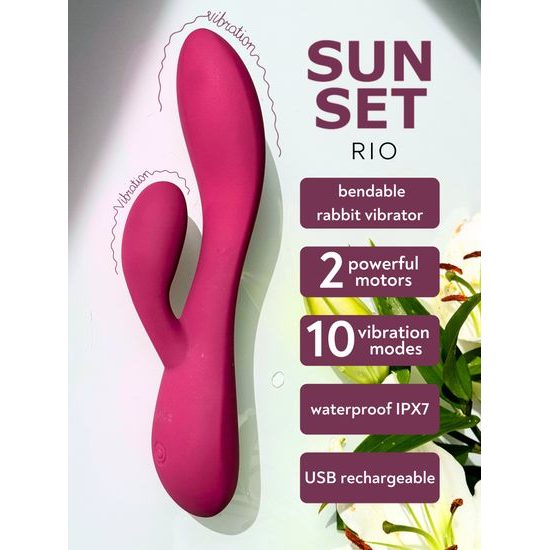 Lola Games Sunset Rio din silicon, pentru punctul G și clitoris, 19,6 x 3,5 cm
