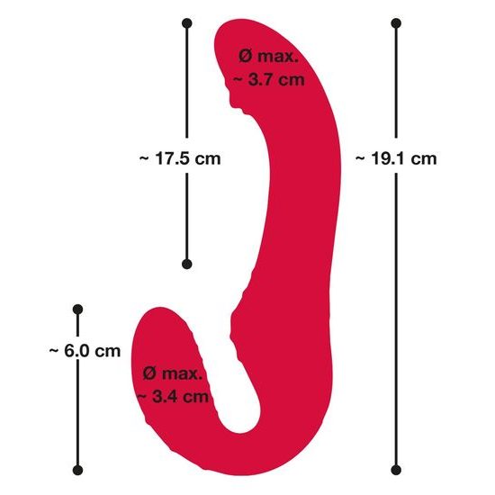 You2Toys Vibrator cu Telecomandă, Strapless Strap-On, 3 Motoare, Roșu