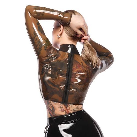 Latexový transparentní crop-top