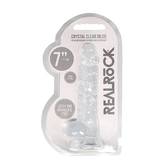 Dildo RealRock Realistic cu Testicule 17 cm