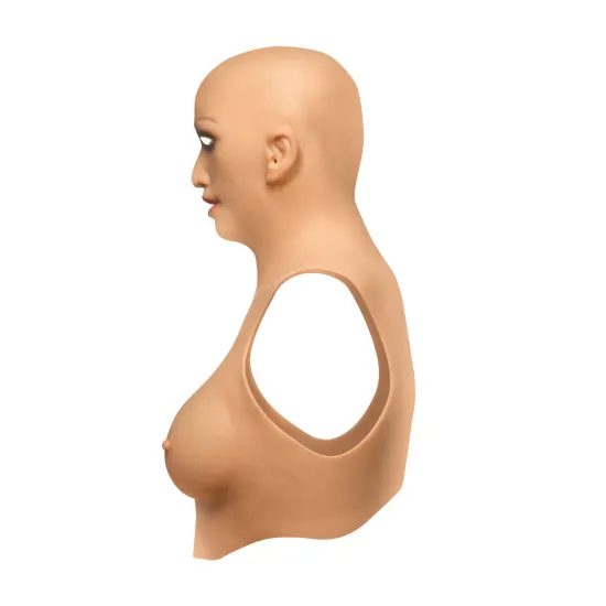 Costum Sexy Skin Suit - Cap de Silicon și Sâni Cupa C