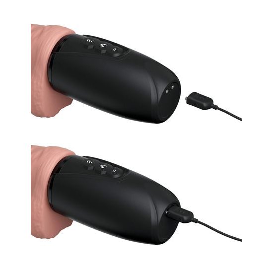 Pipedream King Cock Plus Triple Threat 6.5″ Vibrator cu Mișcare și Testicule