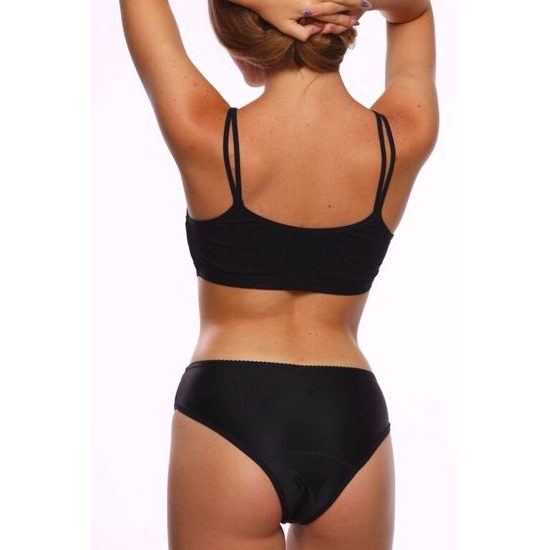 MyFemini Chiloți menstruali cu dantelă, negri