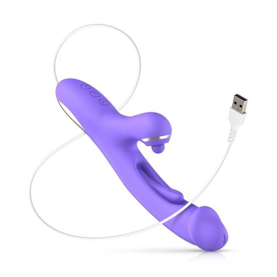 Good Vibes Only Tess Rabbit Vibrator cu Stimulator pentru Punctul G Mov