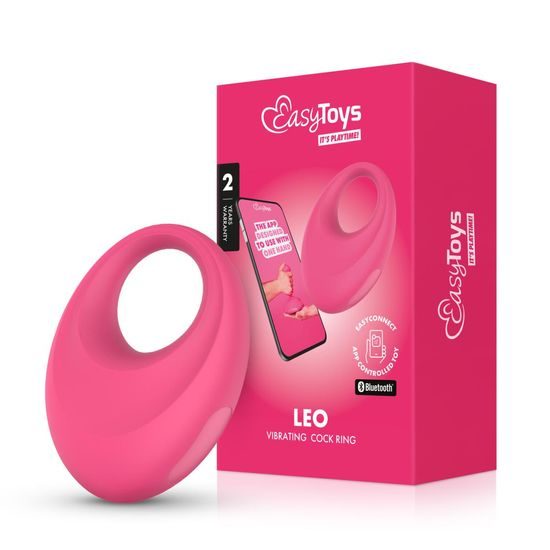 EasyConnect Inel Vibrator Leo Controlat prin Aplicație Roz