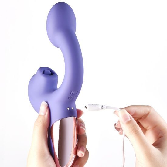 Magic Motion Magic Ponder vibrator cu dublă stimulare și „licking”, controlat prin aplicație, mov