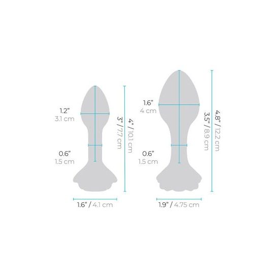 Pink Roses Glass Butt Plug Training Set