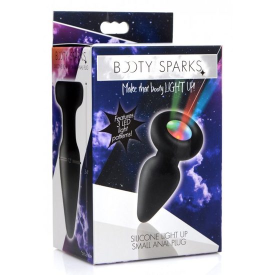 Booty Sparks Dop de Silicon cu LED-uri Mic Negru