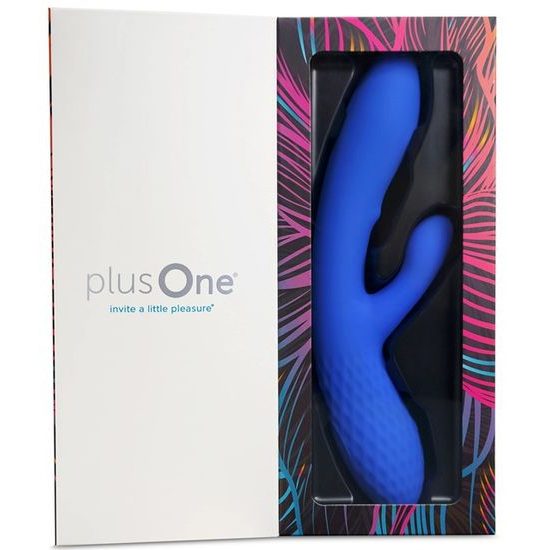 PlusOne Stimulator cu vibrații duale, albastru