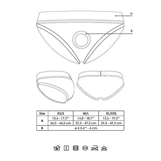 Ouch! Chiloți cu Vibrator și Decupaj Înalt M/L