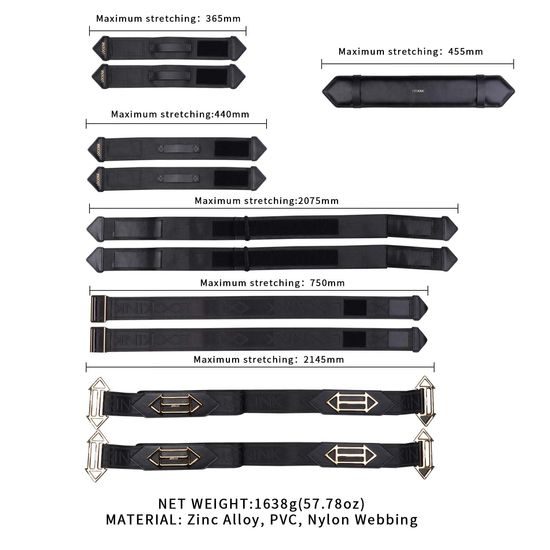 LOCKINK BDSM Kit de Restricții Reglabil pentru Pat Negru