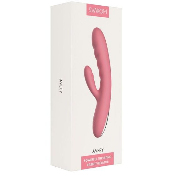 Svakom Avery Vibrator Puternic cu Mișcare de Împingere Roz