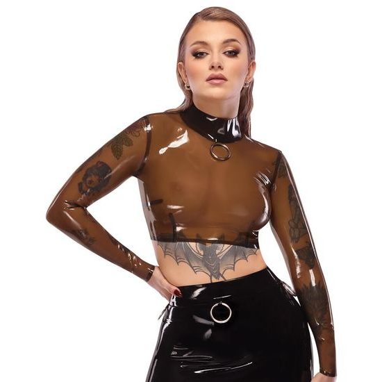 Latexový transparentní crop-top