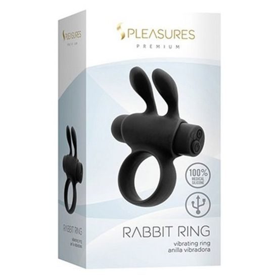 S Pleasures Premium Line Rabbit Ring Reîncărcabil Negru