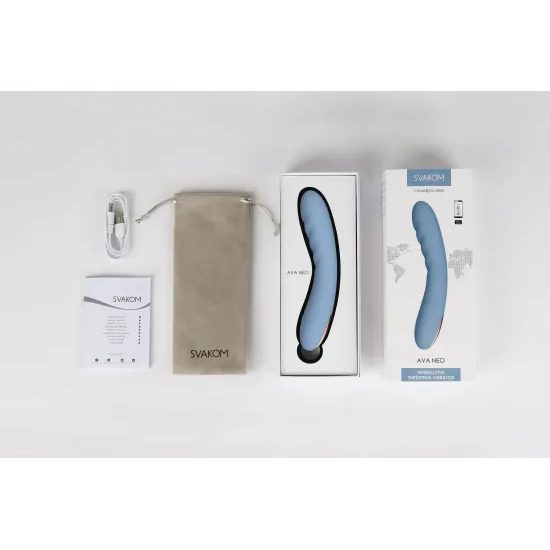 Svakom Ava Neo Vibrator Interactiv cu Mișcări de Împingere Albastru