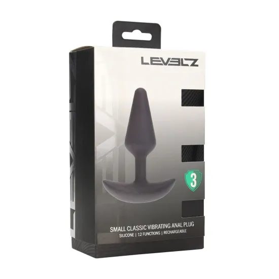 Plug Anal Vibrator Clasic din Silicon - S - Negru