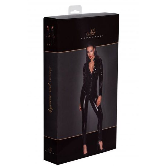 Noir Handmade F247 Salopetă lungă din PVC cu nasturi