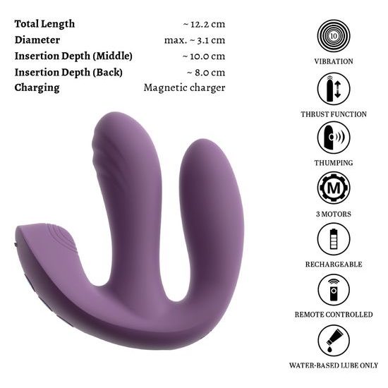 beau coeur Mireva RC Vibrator triplu hands-free
