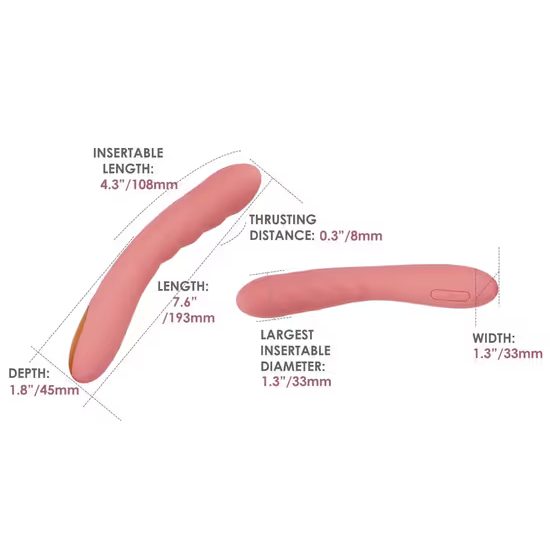 Svakom Ava Neo Vibrator Interactiv cu Mișcare de Împingere Peach Pink