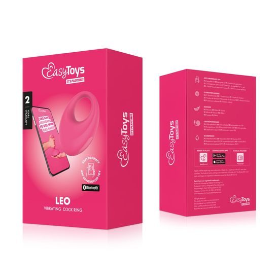 EasyConnect Inel Vibrator Leo Controlat prin Aplicație Roz