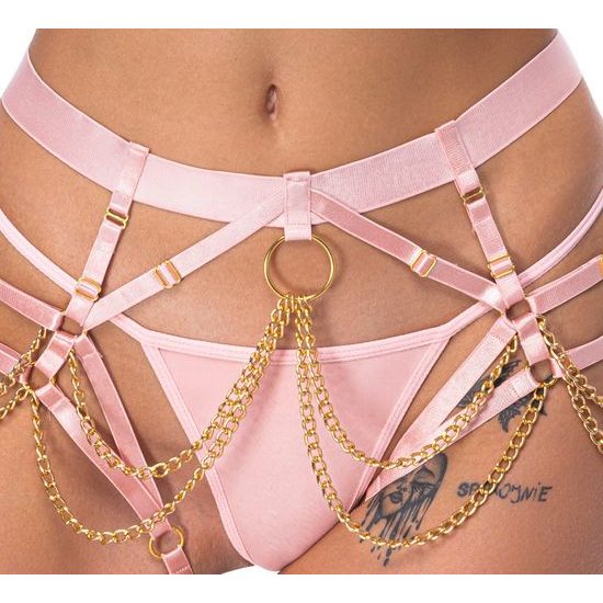 Bad Kitty Harness String Roz Deschis