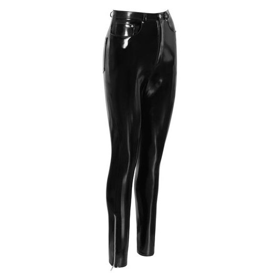 Pantaloni din vinil Black Level Negri