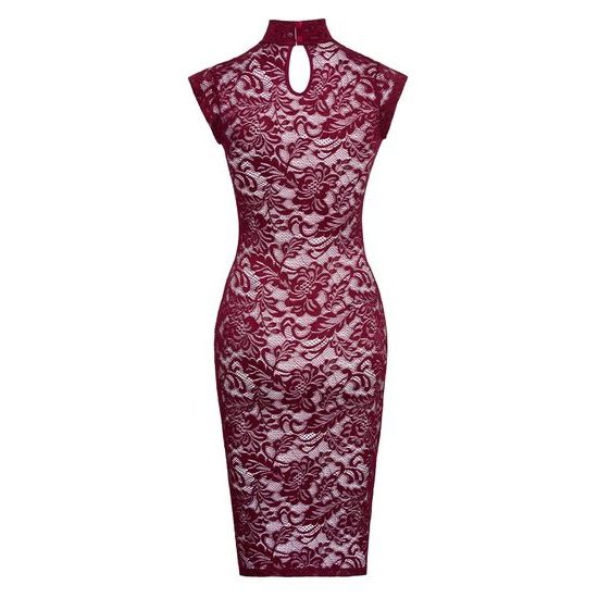 Rochie lungă din dantelă Cottelli 2718979 roșu