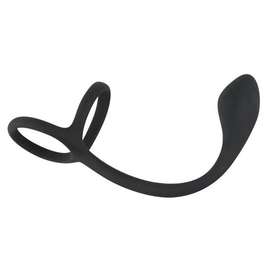Inele pentru Penis și Testicule + Dop Anal Slim Black Velvets