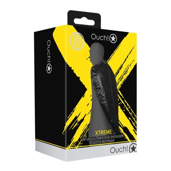 Ouch! Zip-Up Full Arm & Shoulder Sleeve Restraint Black