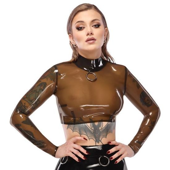 Latexový transparentní crop-top