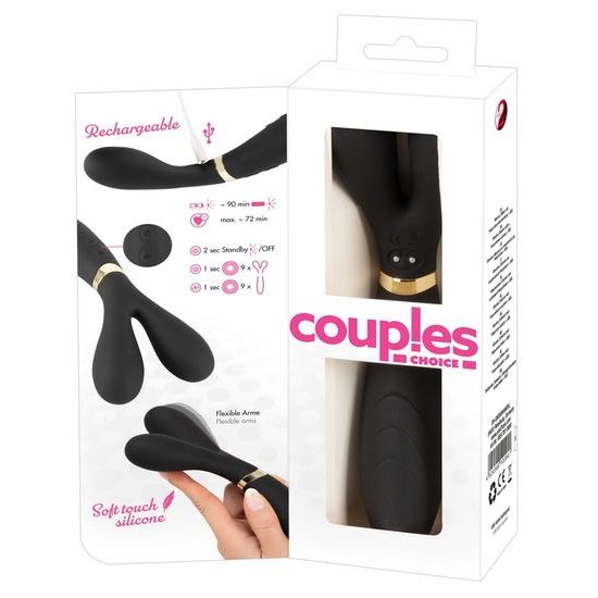 Vibrator Couples Choice cu 3 Motoare Negru