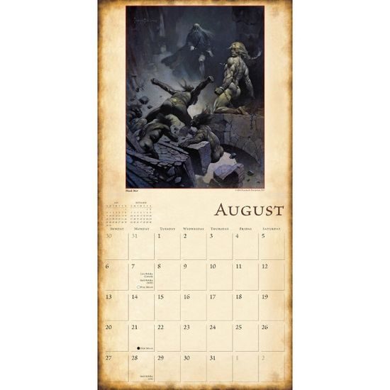 FANTASY ART OF FRANK FRAZETTA - CALENDAR 2017 ***reducere 50%!***