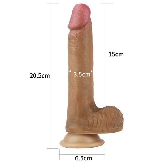 LoveToy Penis Realist din Silicon Platinat Stratificat Dual 8″