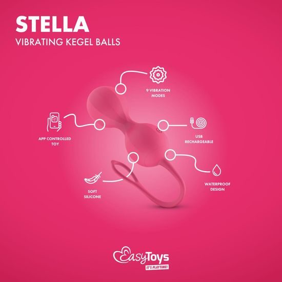 Bile Kegel Vibratoare EasyConnect Stella Controlate prin Aplicație Roz