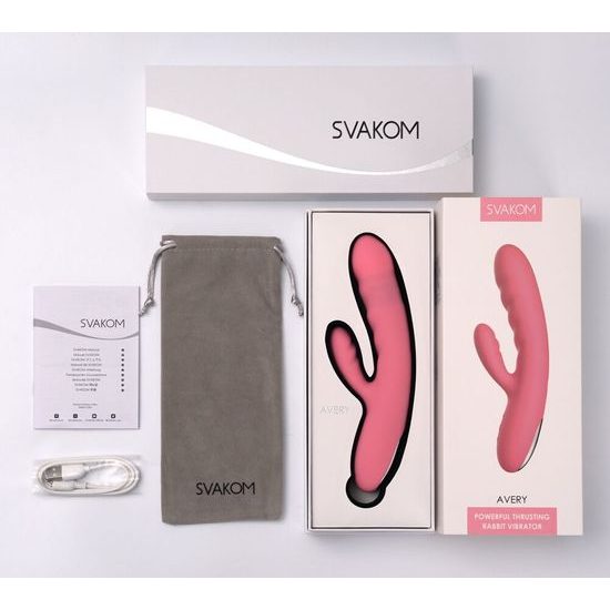 Svakom Avery Vibrator Puternic cu Mișcare de Împingere Roz