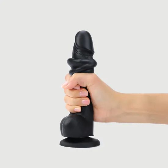 Dildo cu ventuză Strap-on-me M cu strat dublu, negru