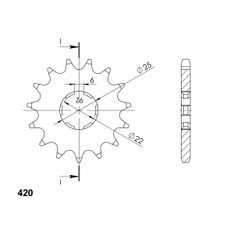 Řetězové kolečko SUPERSPROX CST-251:15 15 zubů, 420