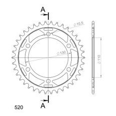 Řetězová rozeta SUPERSPROX RFE-486:38-BLK černý 38 zubů, 520