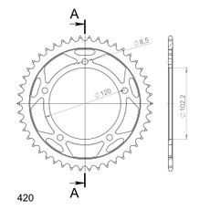 Řetězová rozeta SUPERSPROX RFE-23:46-BLK černý 46 zubů, 420