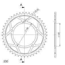 Řetězová rozeta SUPERSPROX RFE-1800:46-BLK černý 46 zubů, 530