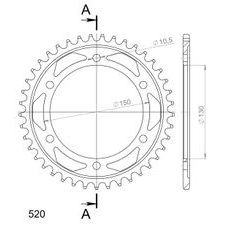 Řetězová rozeta SUPERSPROX RFE-859:41-BLK černý 41 zubů, 530