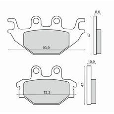 Brzdové destičky RMS 225103070 organické