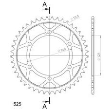 Řetězová rozeta SUPERSPROX RFE-6612_525:45-BLK černý 45 zubů, 525