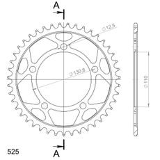 Řetězová rozeta SUPERSPROX RFE-7:43-BLK černý 43 zubů, 525