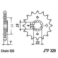 Řetězové kolečko JT JTF 329-13 13 zubů, 520