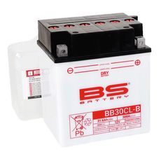 Konvenční motocyklová baterie BS-BATTERY BB30CL-B Včetně balení kyseliny