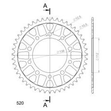 Řetězová rozeta SUPERSPROX RFE-1303:47-BLK černý 47 zubů, 520