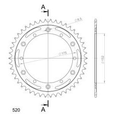Řetězová rozeta SUPERSPROX RFE-853:46-BLK černý 46 zubů, 520